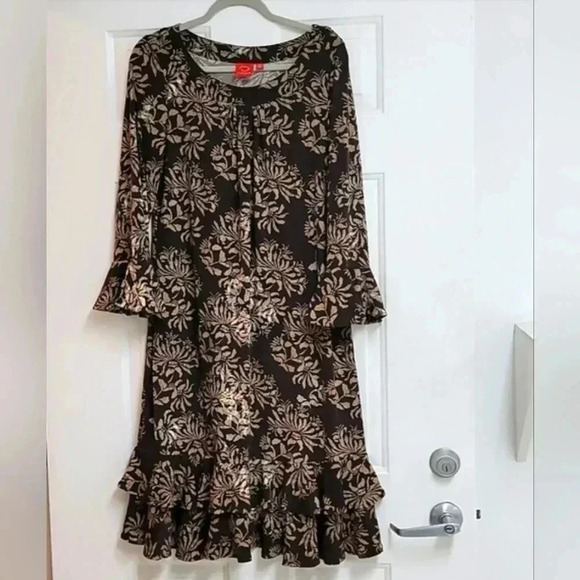 Oscar de la Renta Long Sleeve Floral Dress